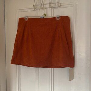Halara High Waisted 2-in-1 A Line Mini Corduroy Casual Skirt - Baked Apple - XL